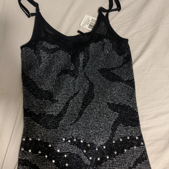 Very Sexy Jet Black/Silver Dress by Guess - Picture 2 of 3